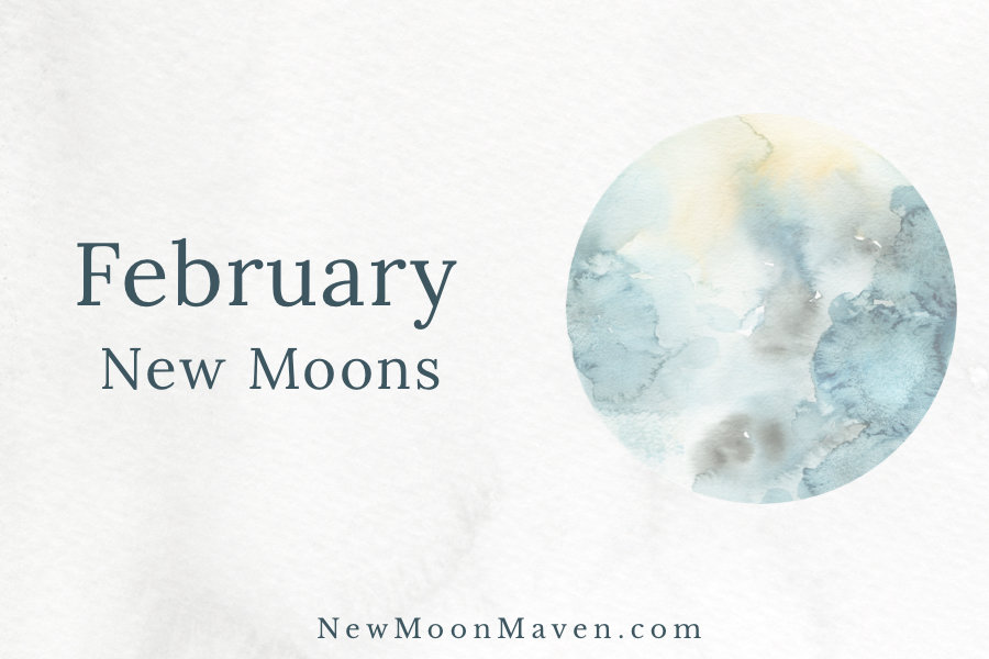 Watercolor picture of the February New Moon