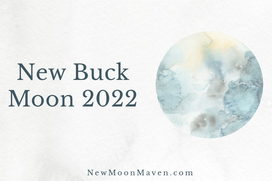 Watercolor picture of the New Buck Moon 2022