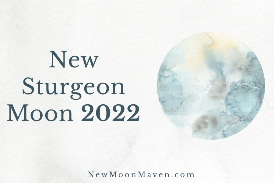 Watercolor picture of the New Sturgeon Moon 2022