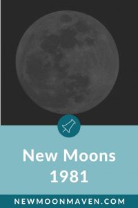 New Moons 1981 Calendar